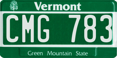 VT license plate CMG783