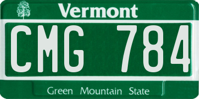VT license plate CMG784