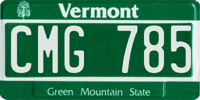 VT license plate CMG785