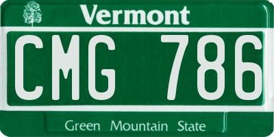 VT license plate CMG786