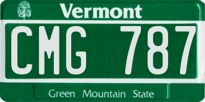 VT license plate CMG787