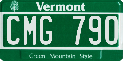 VT license plate CMG790
