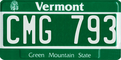 VT license plate CMG793