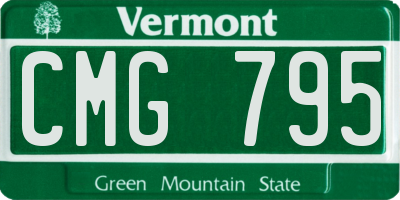 VT license plate CMG795