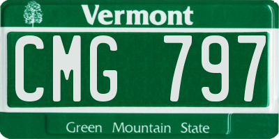 VT license plate CMG797