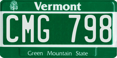 VT license plate CMG798