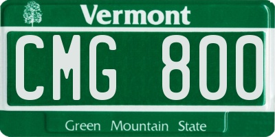 VT license plate CMG800