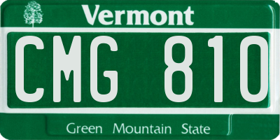 VT license plate CMG810