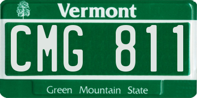 VT license plate CMG811