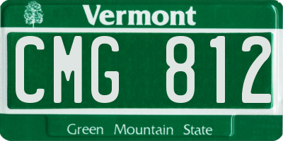 VT license plate CMG812