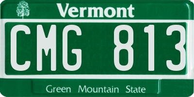 VT license plate CMG813