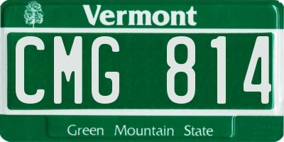 VT license plate CMG814