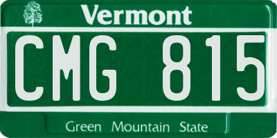 VT license plate CMG815