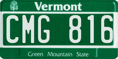 VT license plate CMG816