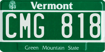 VT license plate CMG818