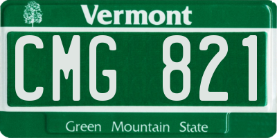 VT license plate CMG821