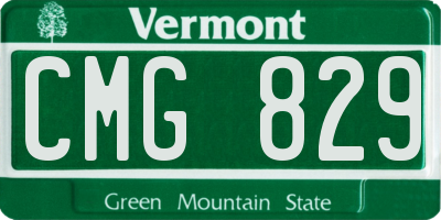 VT license plate CMG829