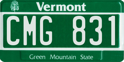 VT license plate CMG831