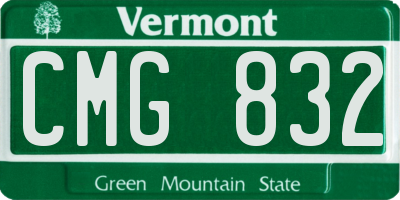 VT license plate CMG832