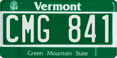 VT license plate CMG841