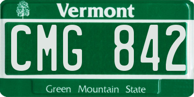 VT license plate CMG842