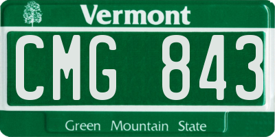 VT license plate CMG843