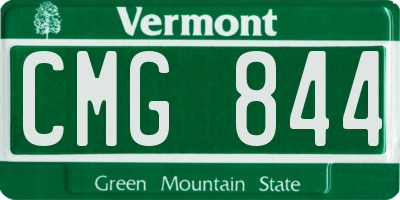 VT license plate CMG844