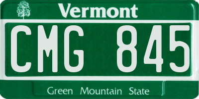 VT license plate CMG845