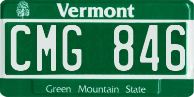 VT license plate CMG846
