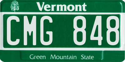 VT license plate CMG848
