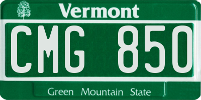 VT license plate CMG850