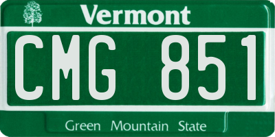 VT license plate CMG851