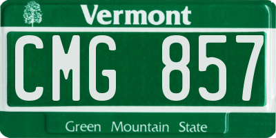 VT license plate CMG857