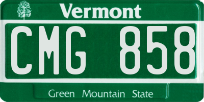 VT license plate CMG858