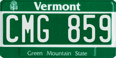 VT license plate CMG859