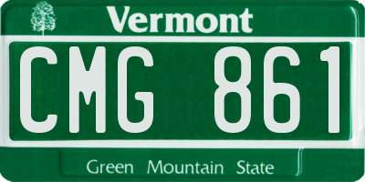 VT license plate CMG861