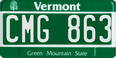 VT license plate CMG863