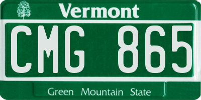 VT license plate CMG865