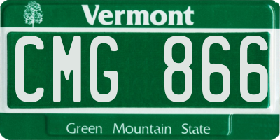 VT license plate CMG866