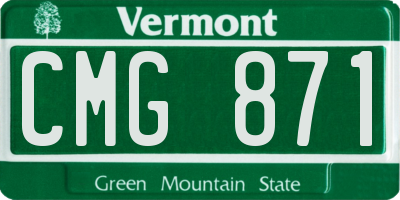 VT license plate CMG871