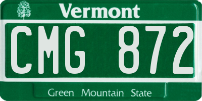VT license plate CMG872