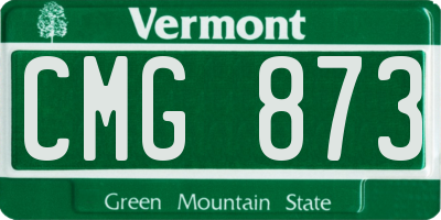 VT license plate CMG873