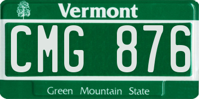 VT license plate CMG876