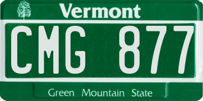 VT license plate CMG877