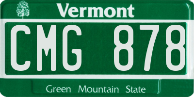 VT license plate CMG878
