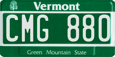 VT license plate CMG880
