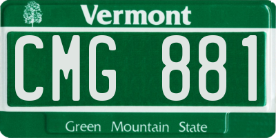 VT license plate CMG881
