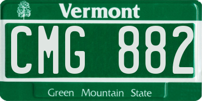 VT license plate CMG882
