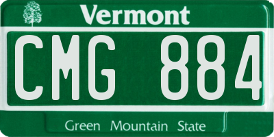 VT license plate CMG884