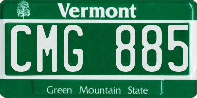 VT license plate CMG885